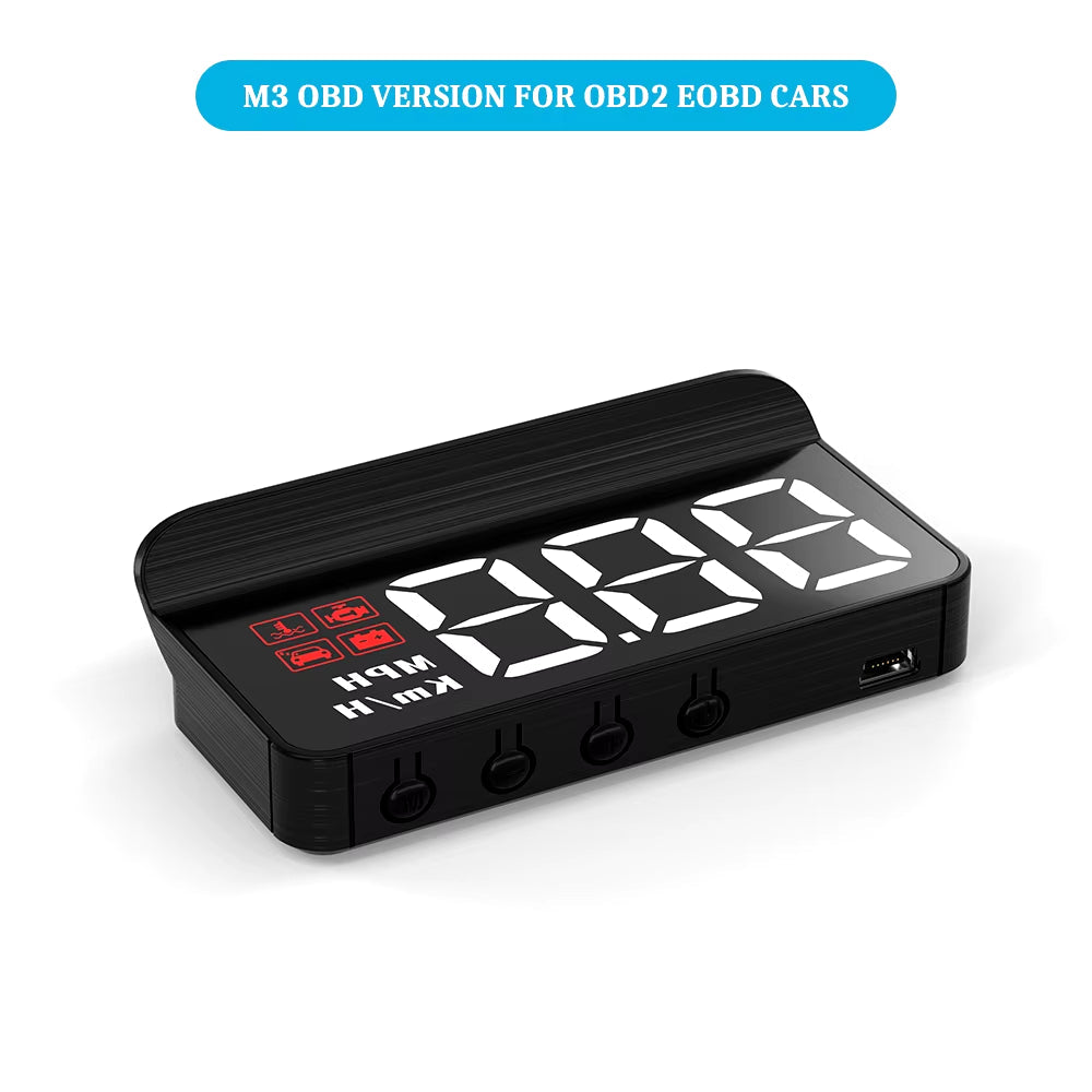 M3 HUD Head-Up Display OBD2 Trip Computer Snelheidsprojector OBD2 Auto On-Board Computer Brandstofverbruik Alarm Auto Accessoires