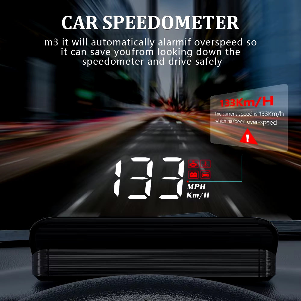 M3 HUD Head-Up Display OBD2 Trip Computer Snelheidsprojector OBD2 Auto On-Board Computer Brandstofverbruik Alarm Auto Accessoires