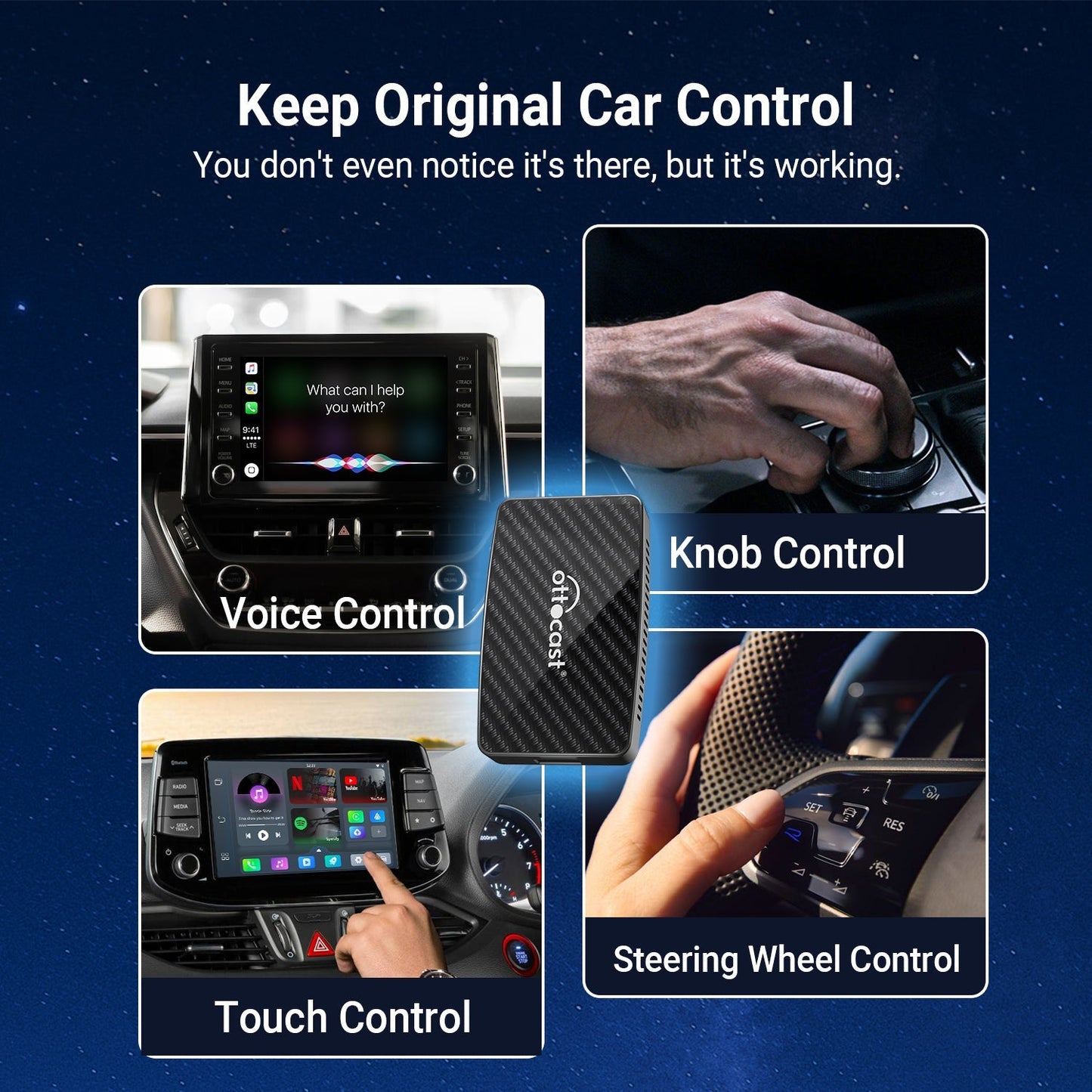 Play2Video Pro Draadloze CarPlay/Android Auto All-in-One Adapter