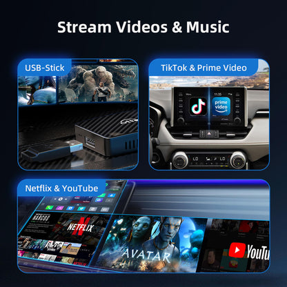 Play2Video Pro Draadloze CarPlay/Android Auto All-in-One Adapter