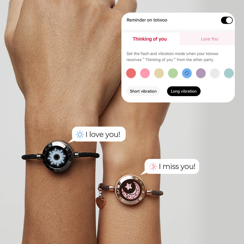 Zon & Maan Slimme Vibratie Armbanden met Milanese Ketting (Zwart + Bruin)
