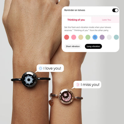 Zon & Maan Slimme Vibratie Armbanden met Milanese Ketting (Zwart + Bruin)